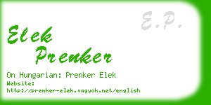 elek prenker business card